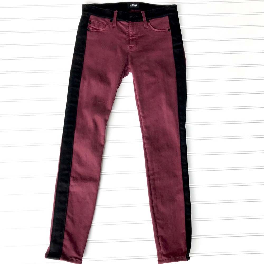 Hudson LeeLoo Super Skinny Tuxedo Pants Maroon, 24